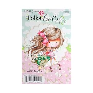 .🎄10/$20.  Polkadoodles ~ A Gift For You. Rubber Stamp